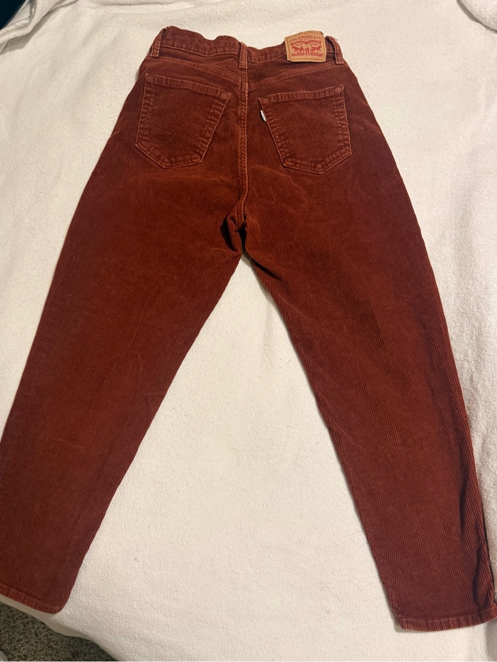 Levi's High Waisted Corduroy Mom Jeans in Rust - Picture 2 of 4